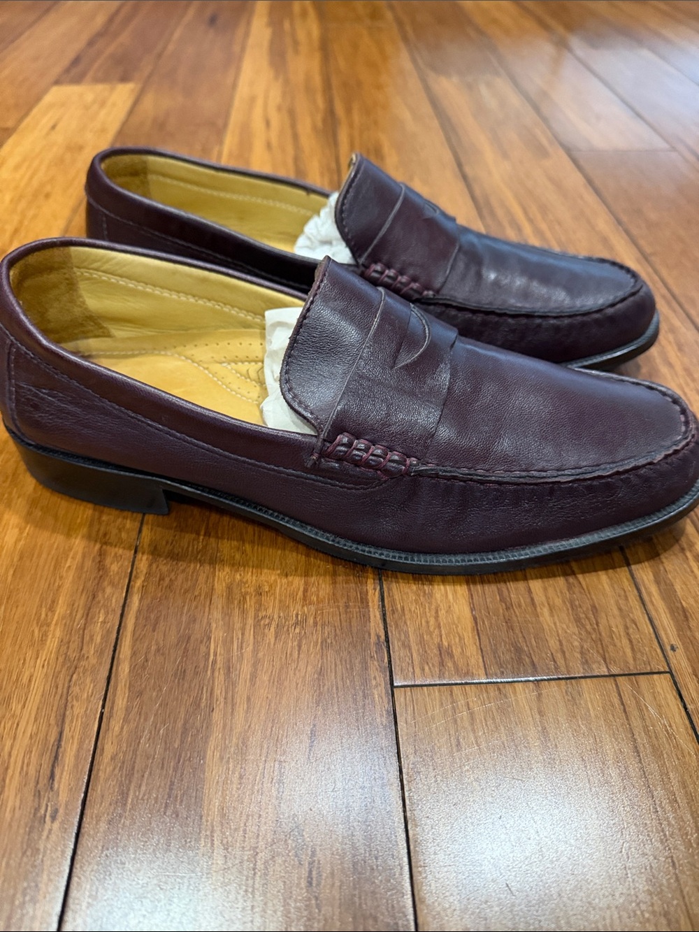Italian Shoemakers Men's Penny Loafers in Burgundy 43 EUR/10 US